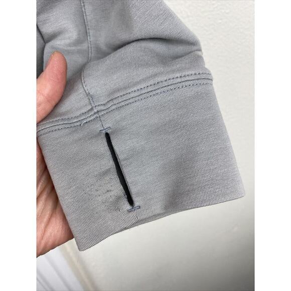 NIKE Dri-Fit M Gray Orange Hooded Athletic Running Sweatshirt - Picture 2 of 8